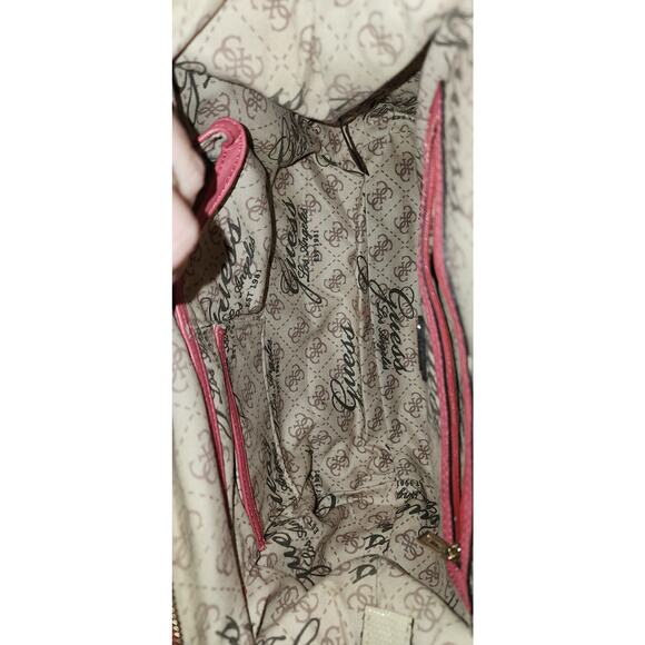 Guess Passion Pink quilted bow carry-all satchel bag - Picture 3 of 8